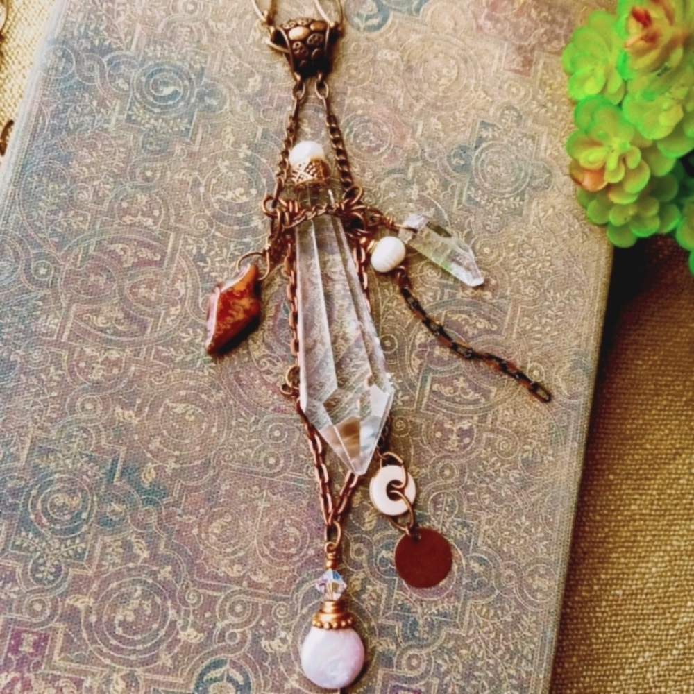 Handcrafted Crystal and Pearl Necklace